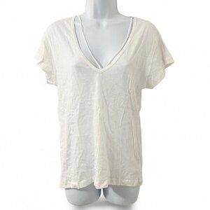 Women’s LNA White T-Shirt cotton top Strappy Neutral Basic Western Size XS
